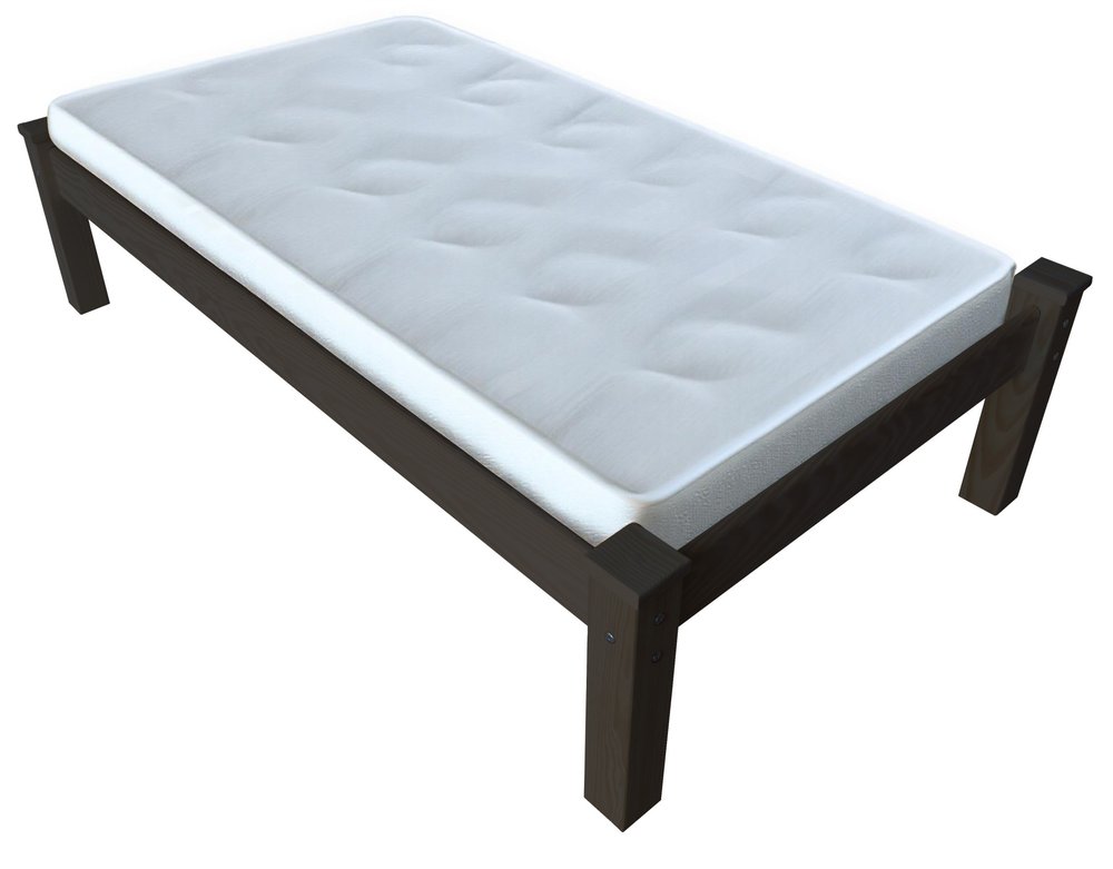 Dark Brown Solid Wood Twin Bed Frame