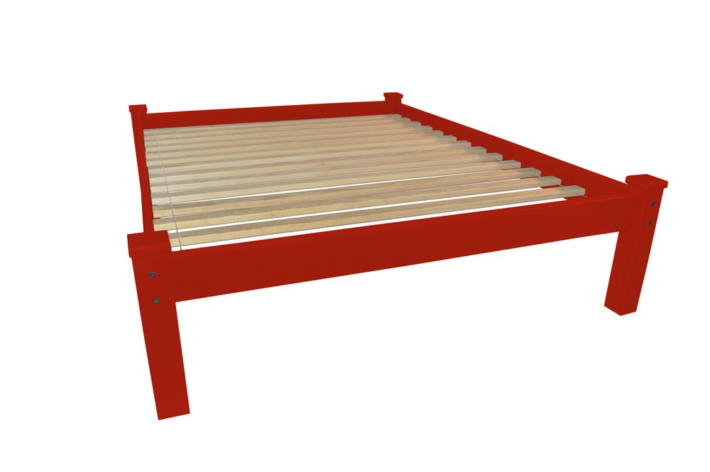 Red Solid Wood Twin Bed Frame