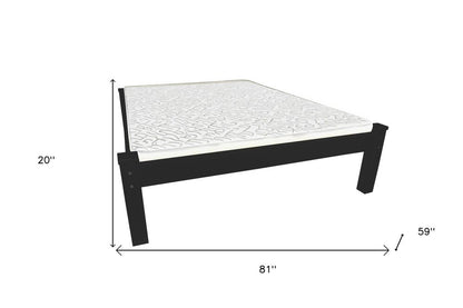 Black Solid Wood Full Bed Frame