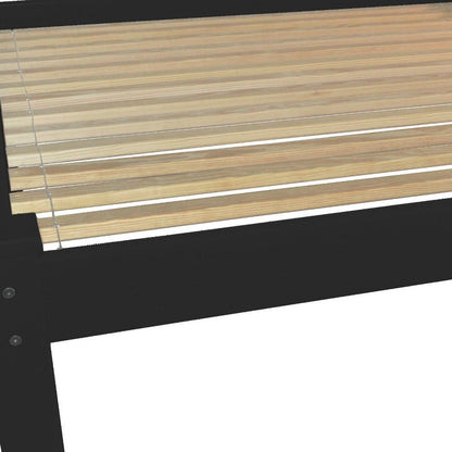 Black Solid Wood Full Bed Frame