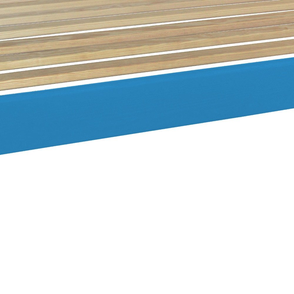 Caribbean Blue Solid Wood Full Bed Frame