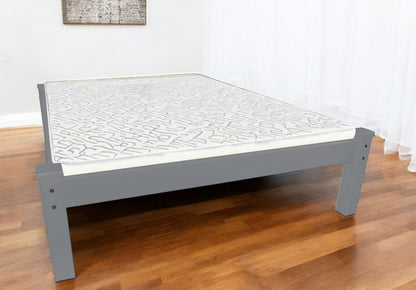 Gray Solid Wood Full Bed Frame