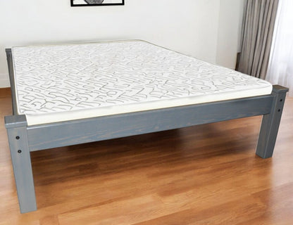 Gray Solid Wood Full Bed Frame