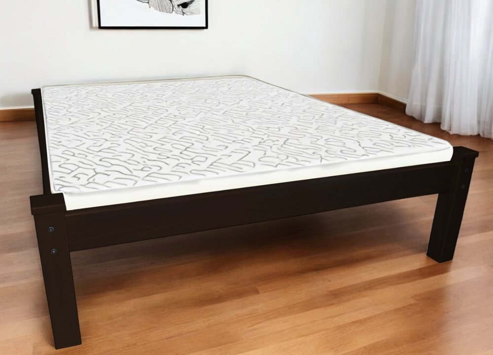 Dark Brown Solid Wood Full Bed Frame