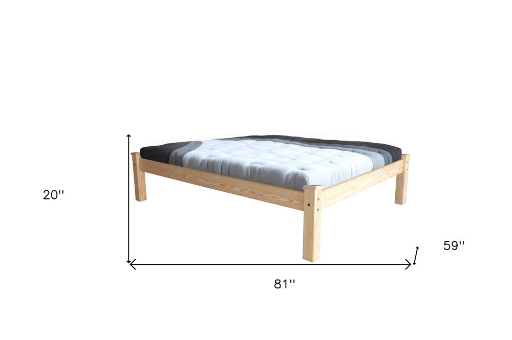 Natural Solid Wood Full Bed Frame