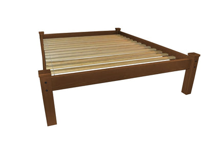 Brown Solid Wood Queen Bed Frame