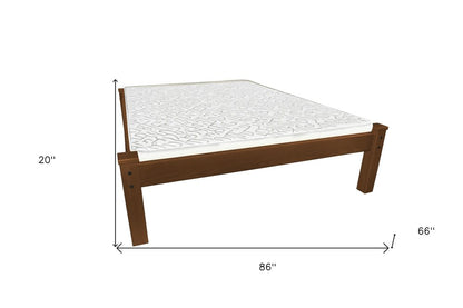 Brown Solid Wood Queen Bed Frame