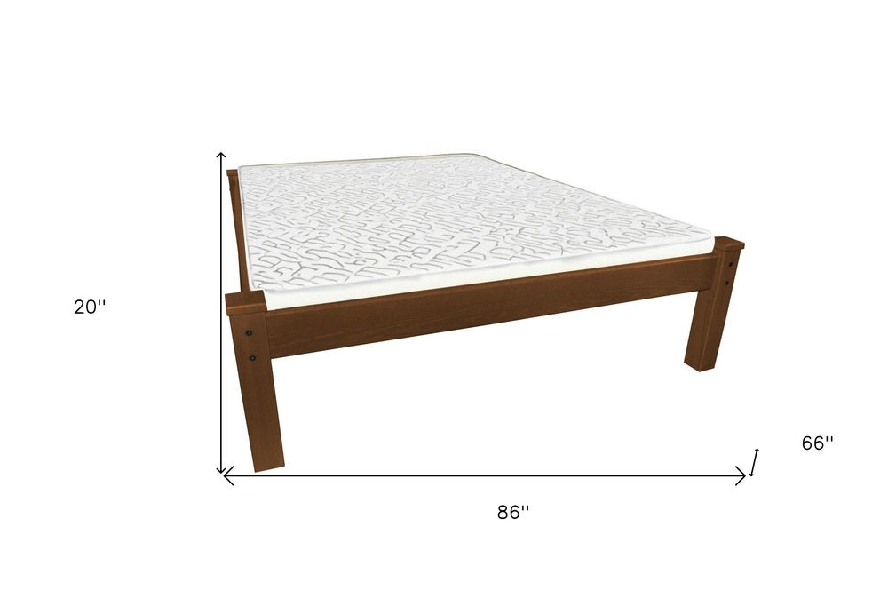 Brown Solid Wood Queen Bed Frame