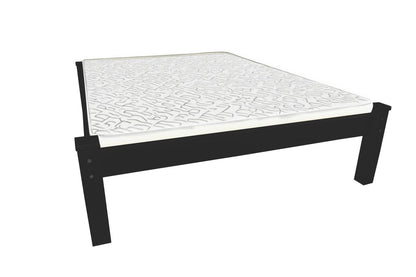 Black Solid Wood Queen Bed Frame