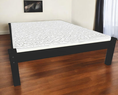 Black Solid Wood Queen Bed Frame