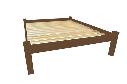 Brown Solid Wood Queen Bed Frame