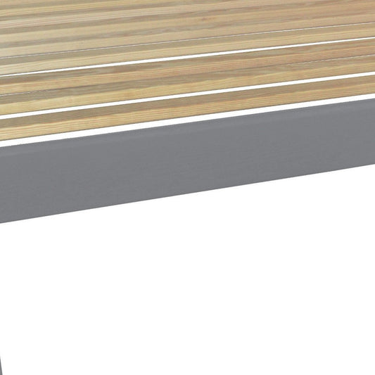 Gray Solid Wood Queen Bed Frame