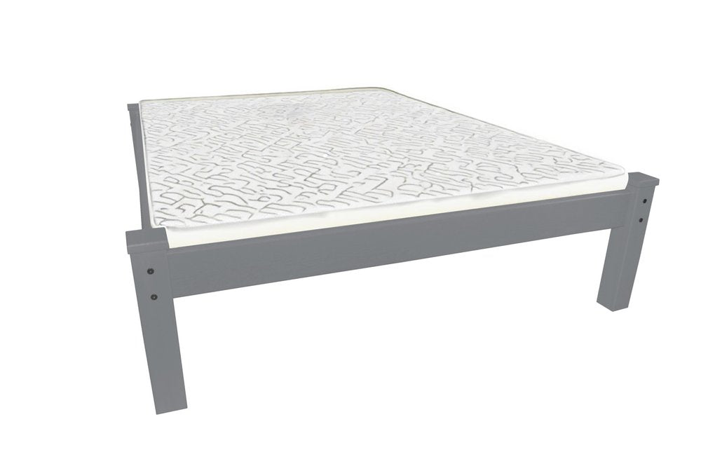 Gray Solid Wood Queen Bed Frame