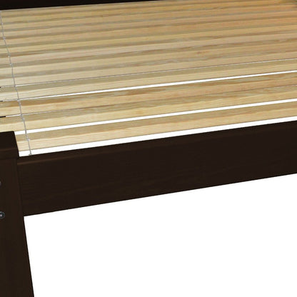 Dark Brown Solid Wood Queen Bed Frame