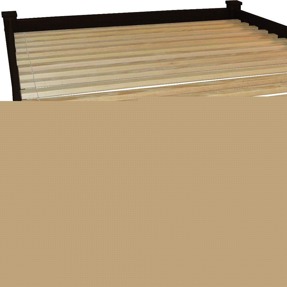 Dark Brown Solid Wood Queen Bed Frame
