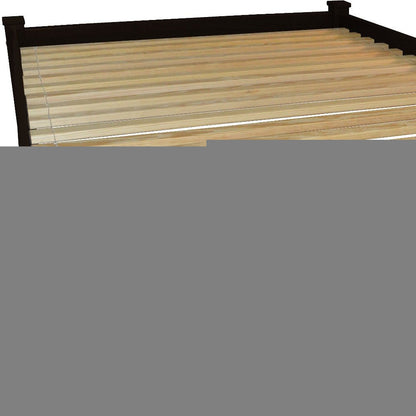 Dark Brown Solid Wood Queen Bed Frame