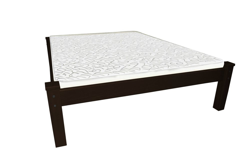 Dark Brown Solid Wood Queen Bed Frame