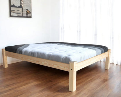 Natural Solid Wood Queen Bed Frame