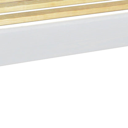 White Solid Wood Queen Bed Frame
