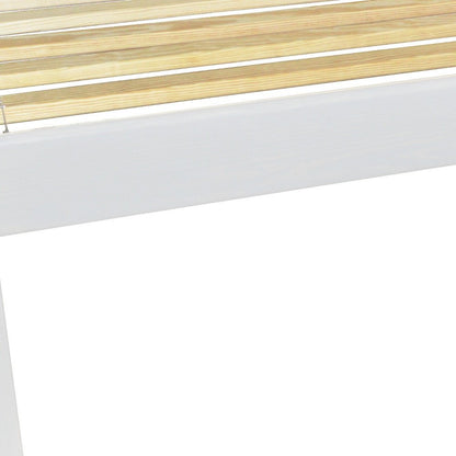 White Solid Wood Queen Bed Frame