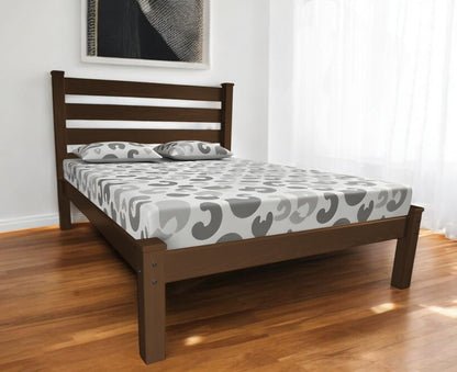 Brown Solid Wood Twin Bed Frame