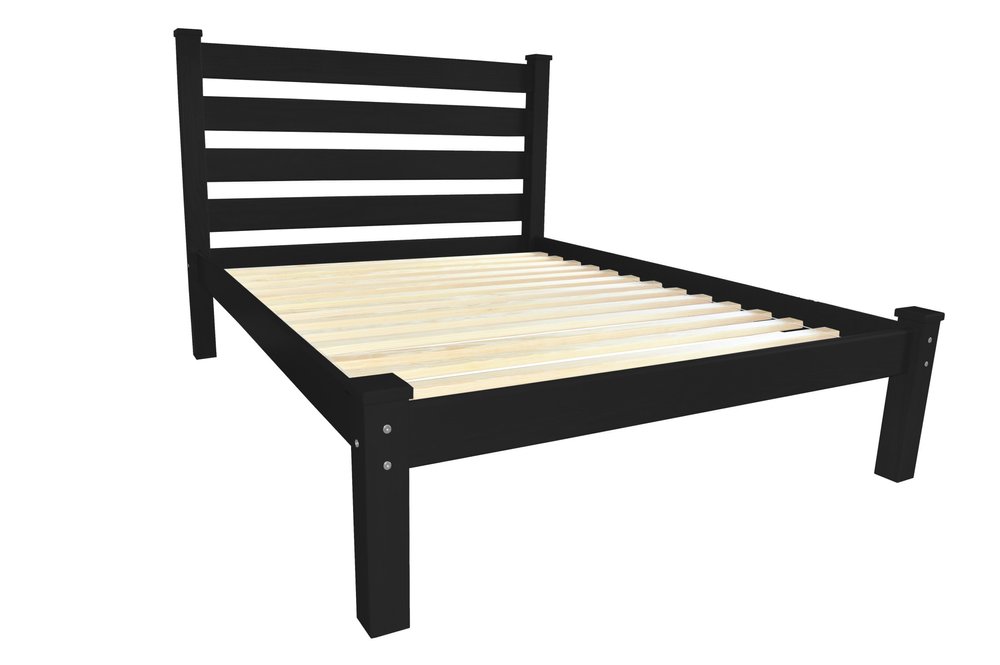 Black Solid Wood Twin Bed Frame