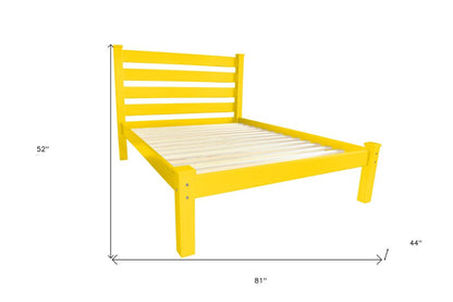 Canary Yellow Solid Wood Twin Bed Frame