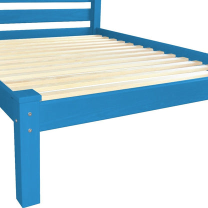 Caribbean Blue Solid Wood Twin Bed Frame