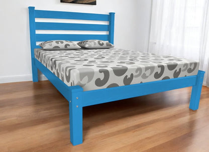 Caribbean Blue Solid Wood Twin Bed Frame