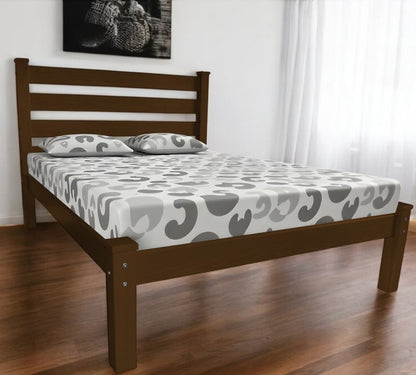 Coffee Solid Wood Twin Bed Frame