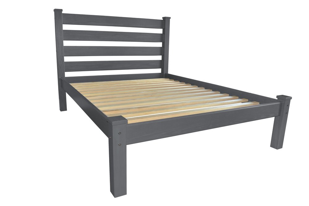 Gray Solid Wood Twin Bed Frame