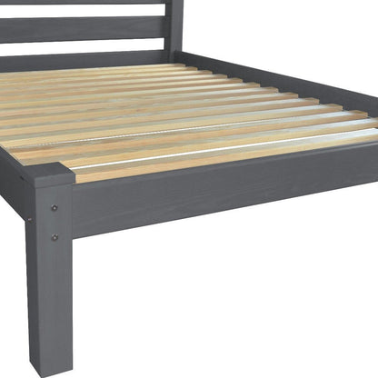Gray Solid Wood Twin Bed Frame