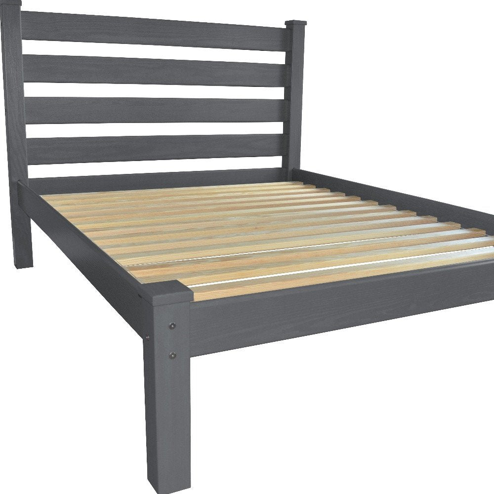 Gray Solid Wood Twin Bed Frame