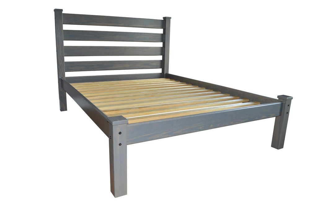 Gray Solid Wood Twin Bed Frame