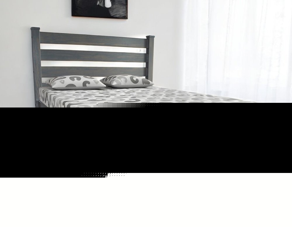 Gray Solid Wood Twin Bed Frame