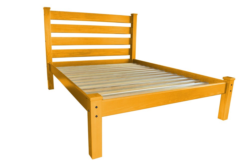 Yellow Solid Wood Twin Bed Frame
