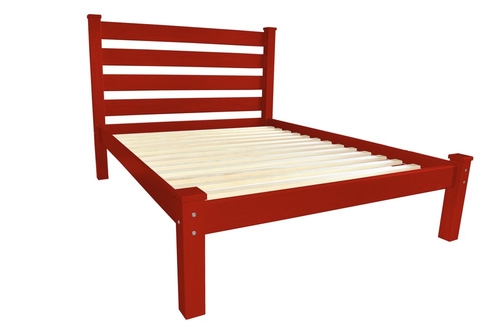 Red Solid Wood Twin Bed Frame