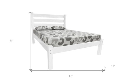 White Solid Wood Twin Bed Frame