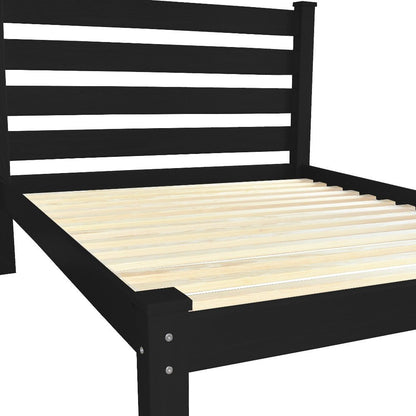 Black Solid Wood Full Bed Frame