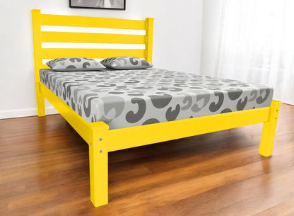 Canary Yellow Solid Wood Full Bed Frame