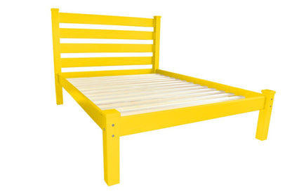 Canary Yellow Solid Wood Full Bed Frame