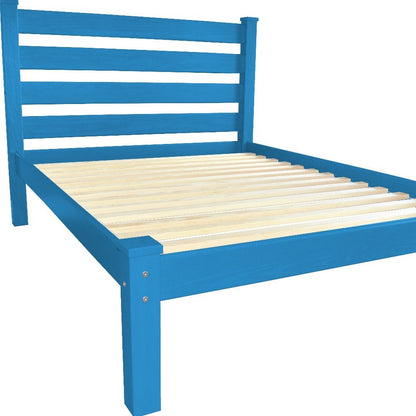 Caribbean Blue Solid Wood Full Bed Frame