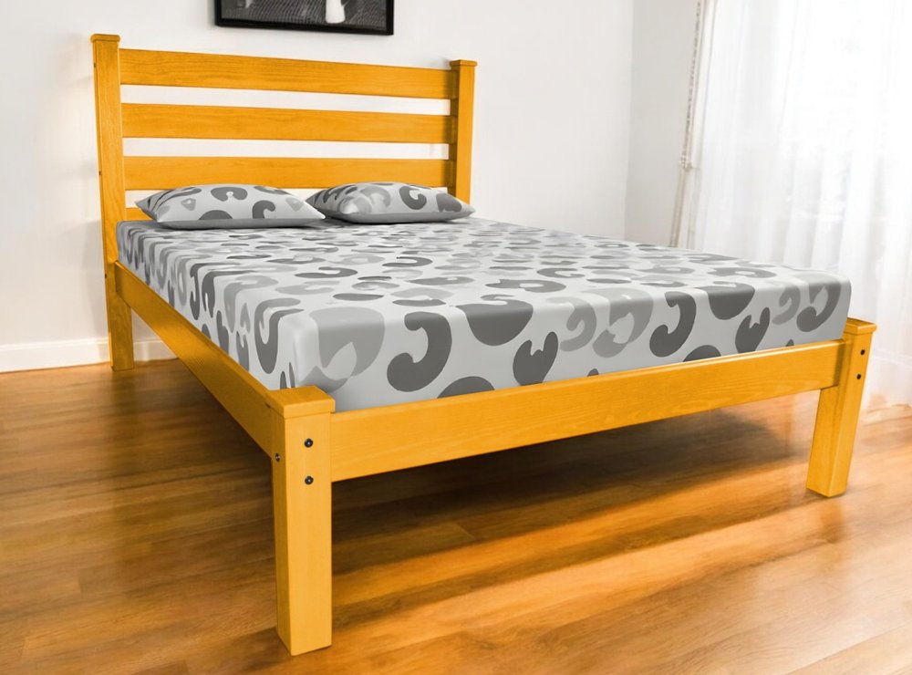 Yellow Solid Wood Full Bed Frame