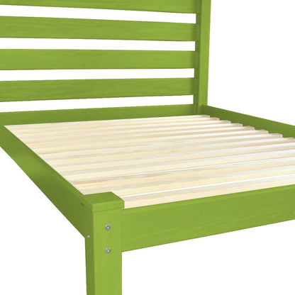 Lime Green Solid Wood Full Bed Frame