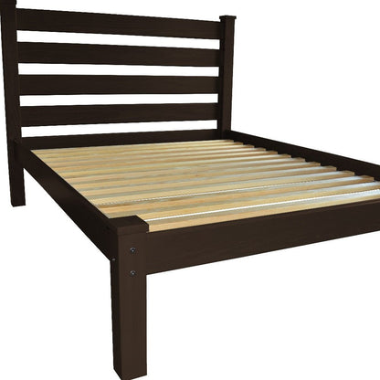 Dark Brown Solid Wood Full Bed Frame