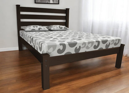 Dark Brown Solid Wood Full Bed Frame
