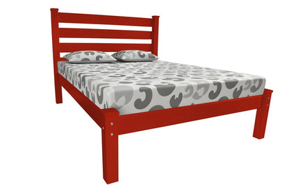 Red Solid Wood Full Bed Frame