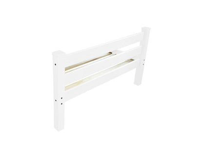 White Solid Wood Full Bed Frame