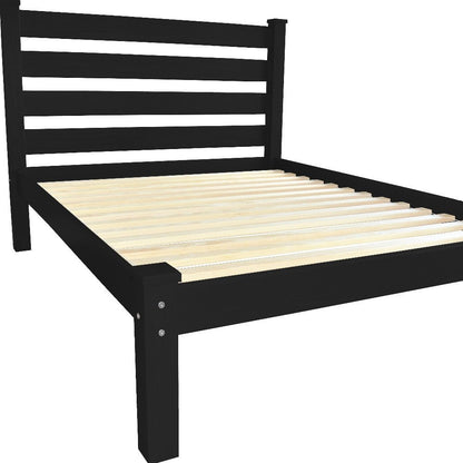 Black Solid Wood Queen Bed Frame