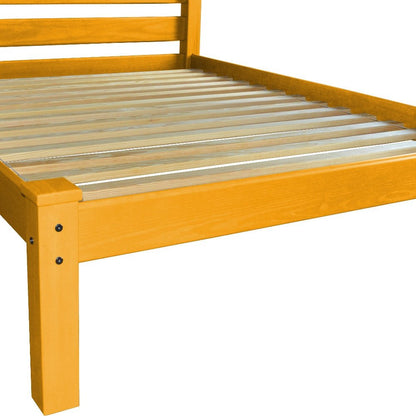 Yellow Solid Wood Queen Bed Frame